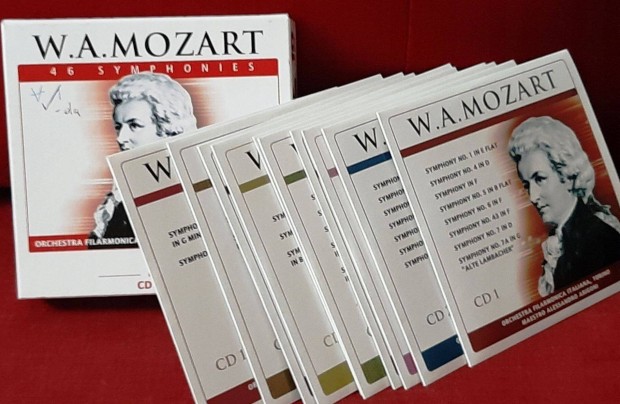 Mozart 46 Symphonies 10 darabos CD box, W A Mozart, bontatlan