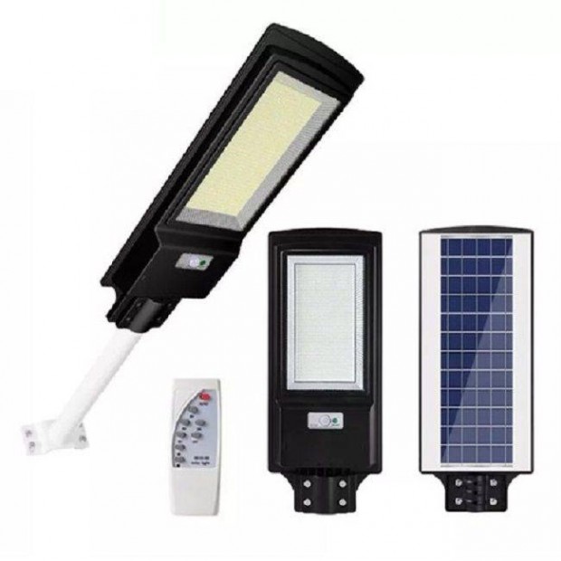 Mozgásérzékelős napelemes térvilágítás, LED lámpa távirányítóval 800W