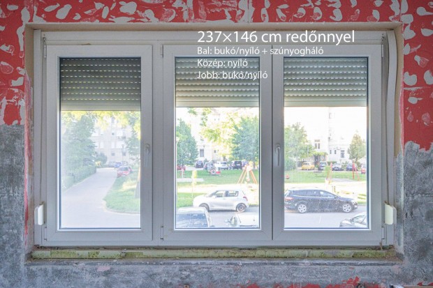 Manyag ablak elad 237 * 146 + redny + sznyoghl manyagablak