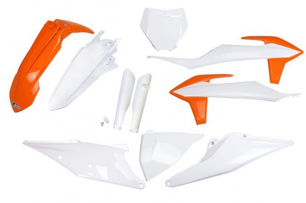 Műanyag készlet villa védőkkel KTM SX / SX-F 2019-2022 UFO gyári színe