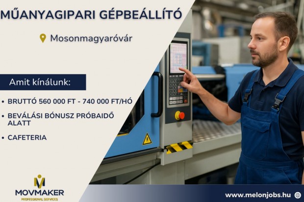 Műanyagipari gépbeállító