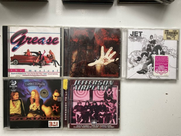 Msoros CD albumok Grease Jet Tankcsapda Airplane Rock Metal