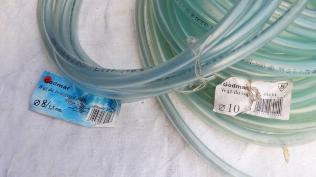 Műszaki viźcső 8 és 10 mm belső átmérőjű métere