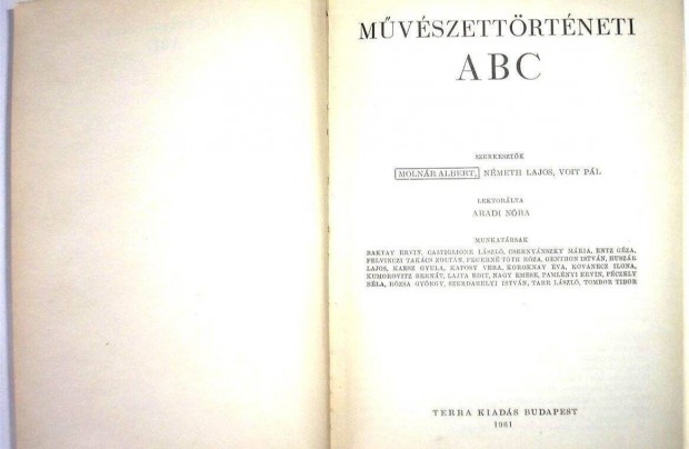 Mvszettrtneti ABC - 1961.vi kiads