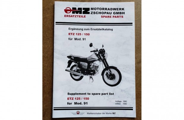 Mz ETZ 125 és 150 alkatrészkatalógus