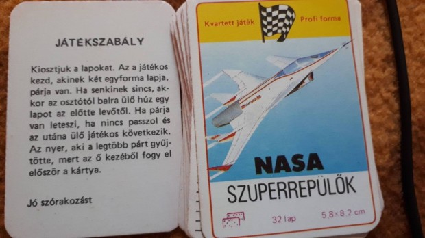 NASA szuperrepülők - retro kártyajáték