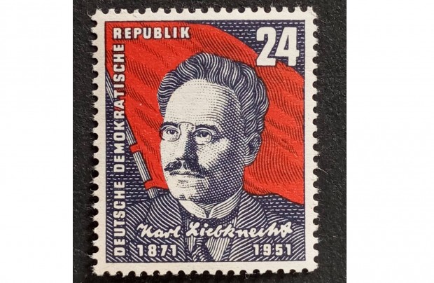 NDK DDR 1951 Karl Liebknecht postatiszta blyeg Mi.294