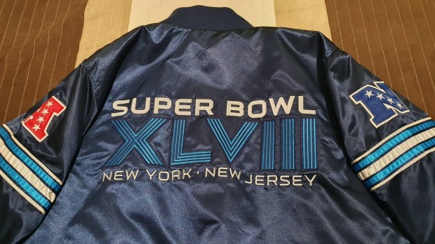 NFL XLVIII Super Bowl dzseki, eredeti Starter mrkj, L/G-s mret