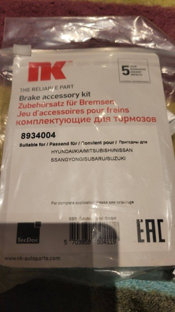 NK 8934004 Vezetőpersely, féknyereghez : Suzuki, Nissan, KIA stb