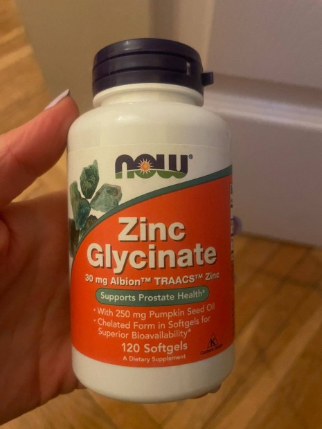 NOW Zinc Glycinate 30 mg, 120 lgy gl kapszula