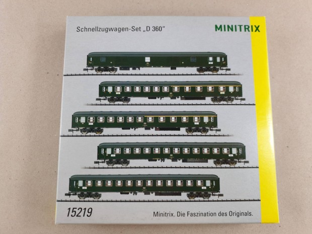 N 1:160 Trix - Minitrix 15219 DB D 360 Szemlyvagon Szett