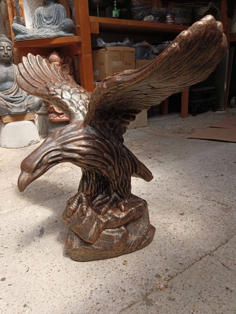 Nagy 80cm Bronz os Turul szobor Címer Sas kapu kerítés oszlop dísz