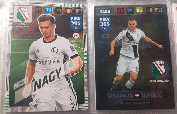 Nagy Dominik és Nemanja Nikolic Legia Warszawa focis kártyák