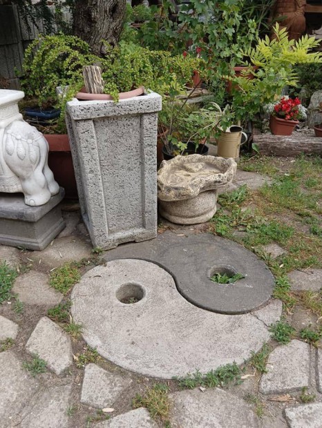 Nagy Minimál kerti váza terasz kaspó 70cm 60Kg antracit szürke