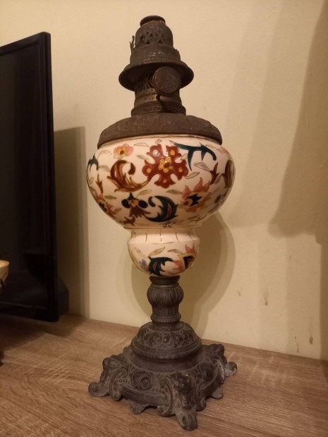 Nagy mret perzsa mints majolika asztali lmpa (antik)