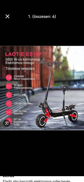 Nagy teljesítményű elektromos roller