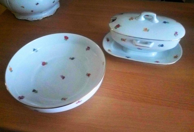 Nagyon ritka Zsolnay tálalók, főzelékes és fedeles pörköltes