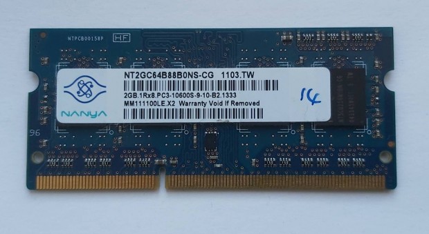 Nanya DDR3 2GB 1333 Laptop RAM