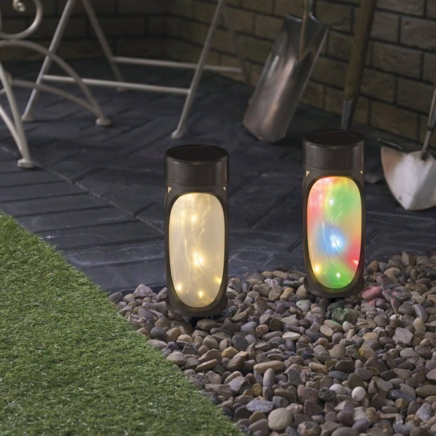 Napelemes LED-es szolr lmpa - Microled - melegfehr s sznes RGB