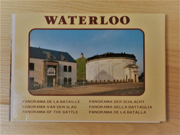 Napóleon Waterloo -i csatjának körképe, hátoldalon leírás