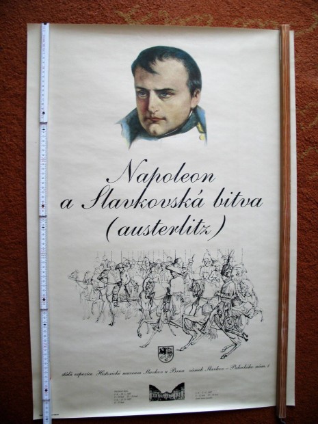 Napleon, 1805 Austerlitz -i csatjnak plaktja / 87*60 cm