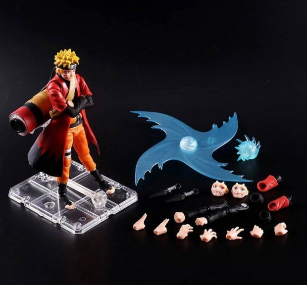 Naruto Uzumaki figura kiegsztkkel dobozban j sztszedhet