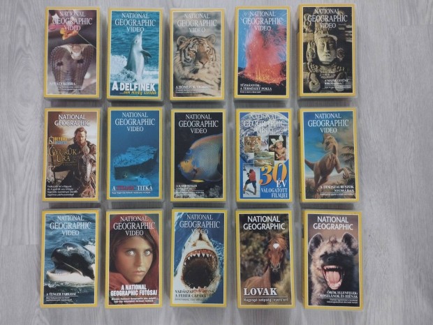 National Geographic msoros VHS videokazettk, 15 darab