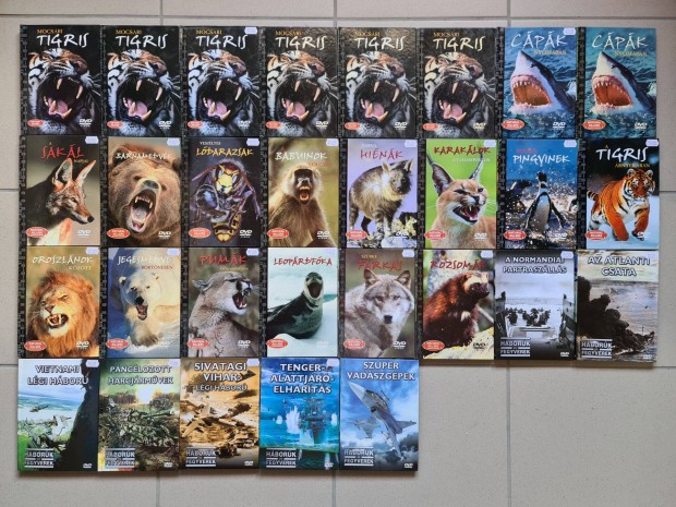 Natural killers állatos és Háborúk és fegyverek dvd lemez film sorozat