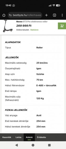 Navee ST3 Pro elektromos roller 
