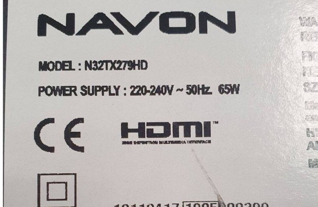 Navon 32" N32TX279HD LED LCD tv panelek 17MB140 17IPS62