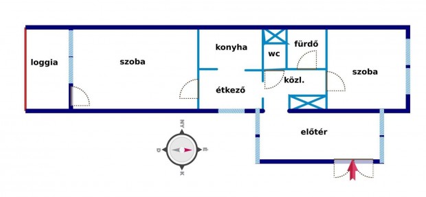 Negyedik emeleti 2 szobs laks elad!