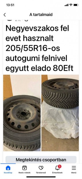 Ngyvszakos aut gumi elad