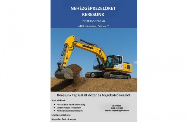 Neh�zg�pkezel�ket keres�nk!