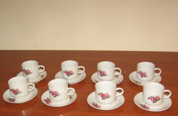 Nmet 8 tertkes mokks/kvs porceln kszlet