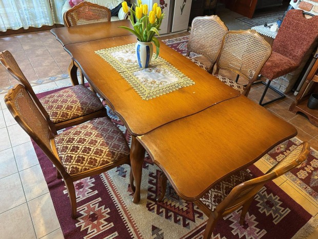N�met Ottensarndt �tkez� garnit�ra t�m�rfa kih�zhat� asztal + 6 sz�k