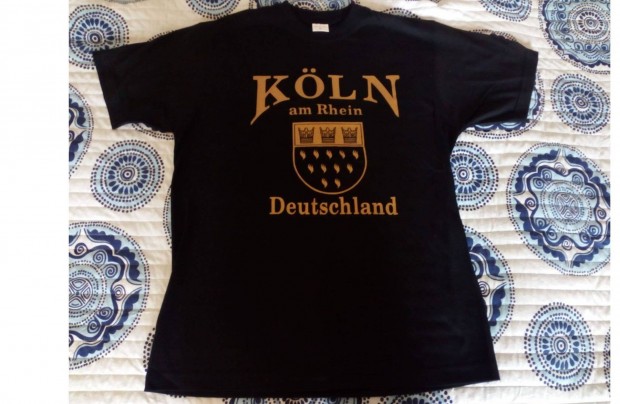 Német (Köln) feliratos férfi póló (M-s)