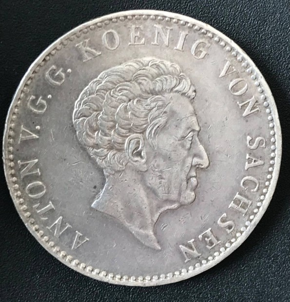 Német államok,Szász-Albertine ezüst érme Tallér , Anton 1836 G