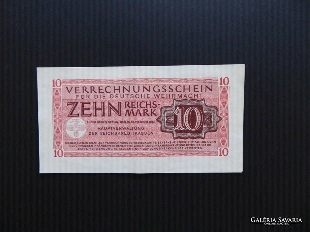 Nmetorszg 10 reichsmark bankjegy 1944 ! 01 Kp szerinti szp