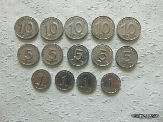 Nmetorszg 14 darab pfennig fmpnz