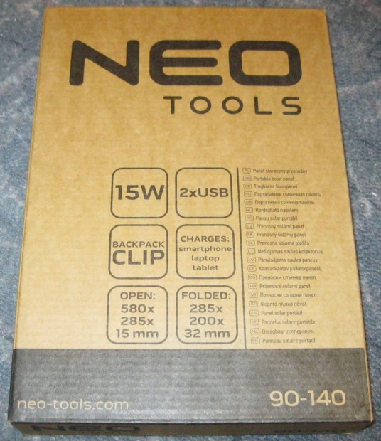 Neo Tools hordozhat napelem szolr panel 15W