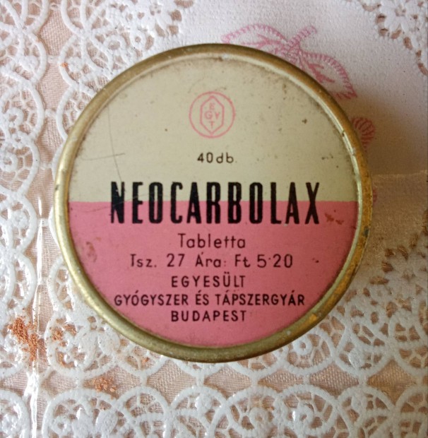 Neocarbolax vintage gygyszeres doboz 