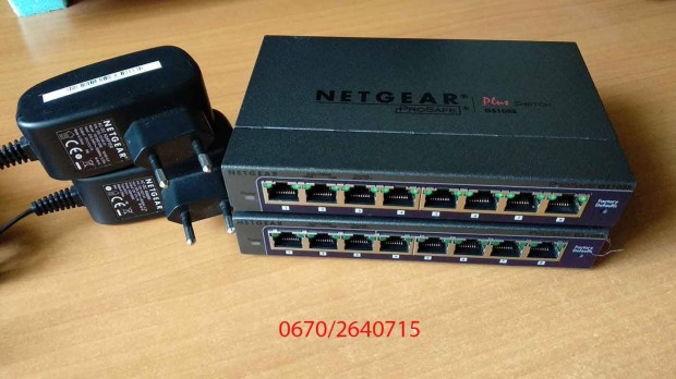 Netgear Prosafe Plus GS108E menedzselt 8 portos Gigabit switch
