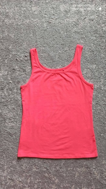 New Yorkeres Fishbone pink sztreccses pamut top L-es