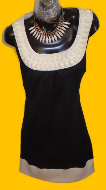 Next Woman moletti dekoratv fehr kszer nyak fekete ruha XL