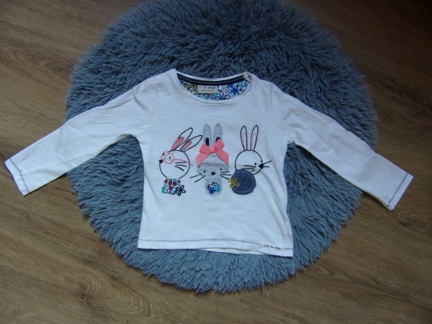 Next nyuszis póló felső Teal Bunny koll 3-4 éveseknek (104cm)