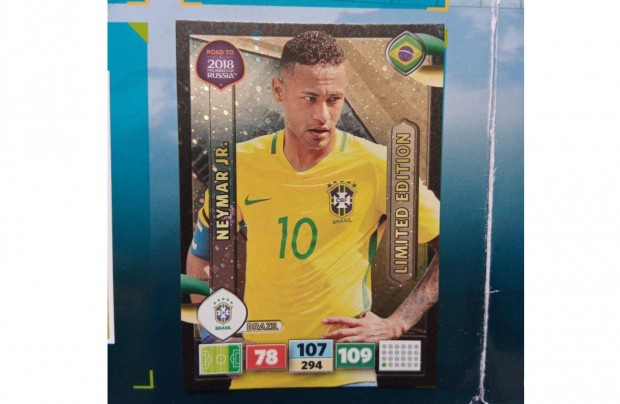 Neymar Jr (Brazília) Road to 2018 FIFA World Cup focis kártya