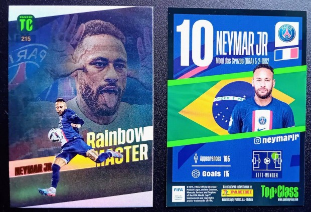 Neymar Jr. PSG Rainbow Master focis krtya Panini Top Class 2023