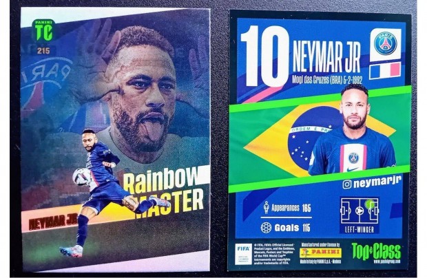 Neymar Jr. PSG Rainbow Master focis krtya Panini Top Class 2023