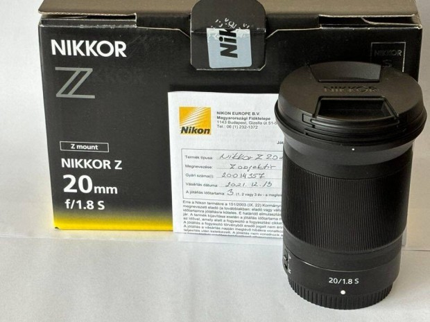 Nikon Z 20/1,8 S j llapotban garancis