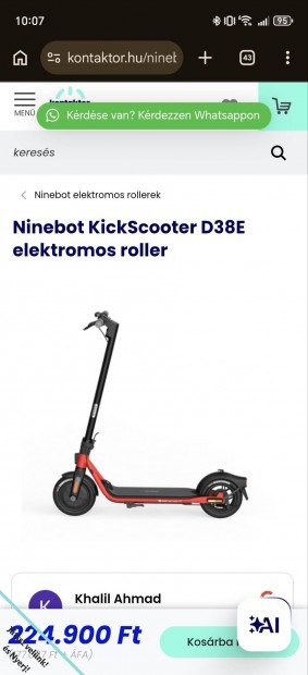 Ninebot D38E elektromos roller 